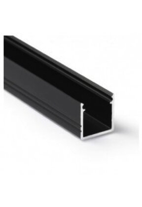 Zwart LED profiel 4 meter met afdekking 12 mm x 12 mm – SLIM200ZWART