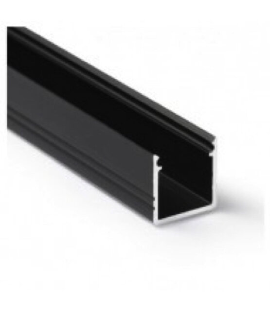 Zwart LED profiel 4 meter met afdekking 12 mm x 12 mm – SLIM200ZWART
