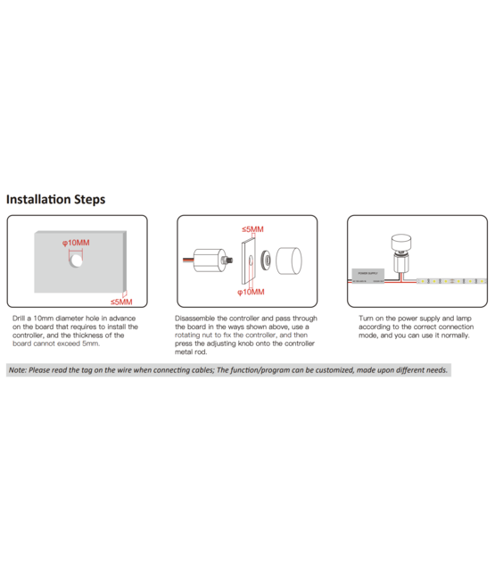 Mini compacte inbouw LED draaidimmer 12 & 24 Volt max 4ampere - SBS002
