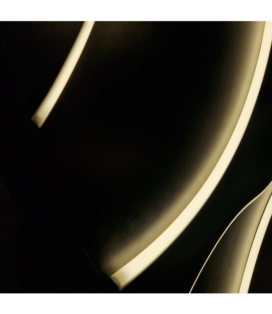 Zwart LED profiel met half ronde opaal afdekking 2 meter - F12ZWART - 20 mm x 3,3 mm