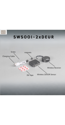 Draadloze dubbele deursensor LED - SWS001-2xDEUR