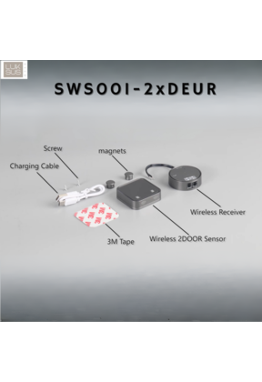 Draadloze dubbele deursensor LED - SWS001-2xDEUR