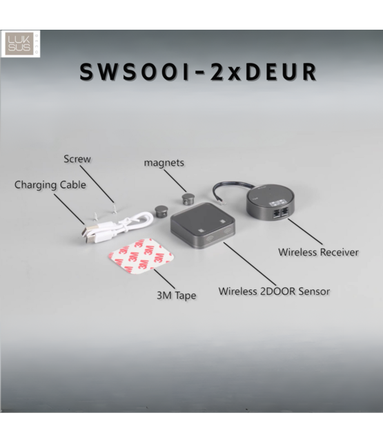 Draadloze dubbele deursensor LED - SWS001-2xDEUR