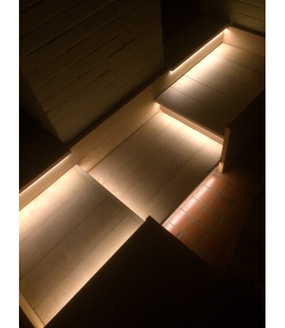 Waterdichte COB LED strip warm wit 9W 1020LM 480LED p/m 24VDC IP68 3000K - 5 meter