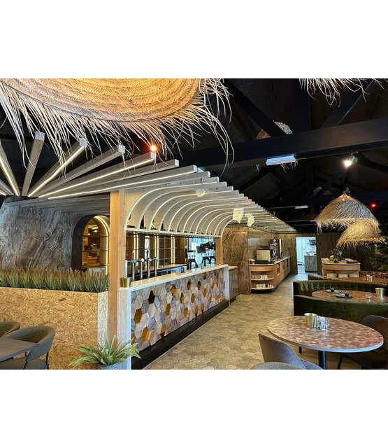 Zwart LED profiel met half ronde opaal afdekking 2 meter - F12ZWART - 20 mm x 3,3 mm