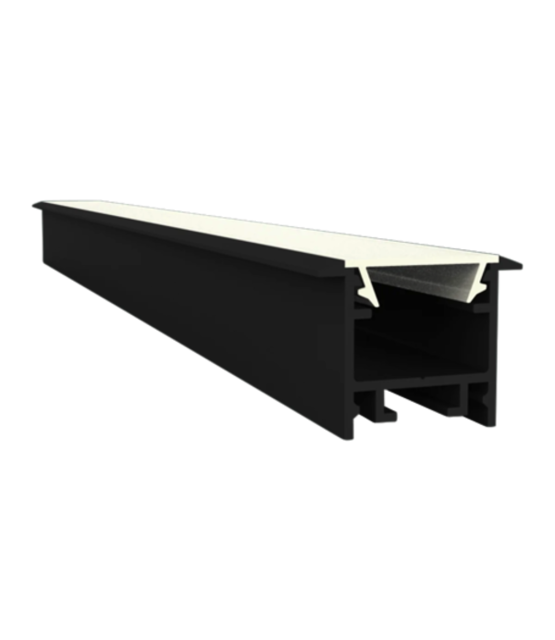 Zwart LED inbouw profiel inclusief klikafdekking 15mm x 15.69mm - 303ZWART