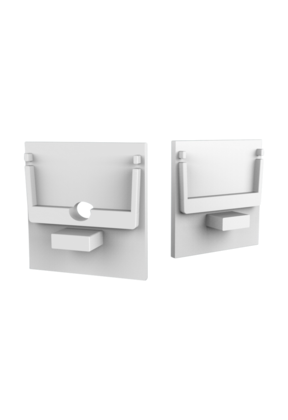 Eindkap  met kabeldoorvoer - XL306WIT