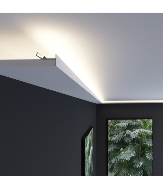 LED profiel gipsplaat plafond inclusief opaal klikafdekking 37 mm x 25,90 mm - PLAFOND12UPALU