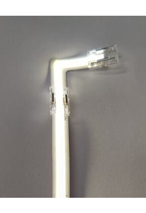 Doorverlichte 24 volt COB LED Strip - 90 graden transparante hoek connector T.B.V. 4000K natuurlijk witte COB LED Strips  - IP20