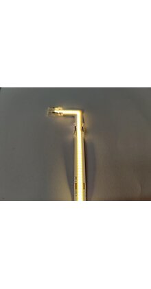 Doorverlichte 24 volt COB LED Strip - 90 graden transparante hoek connector T.B.V. 3000K warm witte COB LED Strips  - IP20