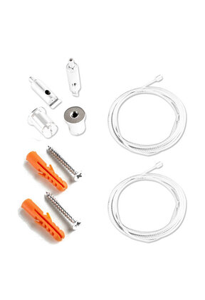 Wit kabel ophangsysteem voor LED profiel, 318ALU, 318WIT, 318ZWART,XL304ALU, XL306ALU, XL306WIT, XL08ZWART, XL340ALU, XL340WIT, XL340ZWART- kabels voor LED profiel - WIT