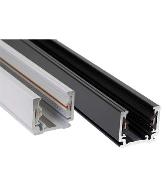 1-fase track rail - 3 meter - zwart
