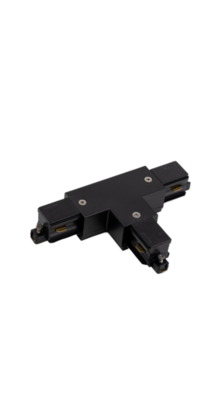 1-FASE rail T connector - links - zwart