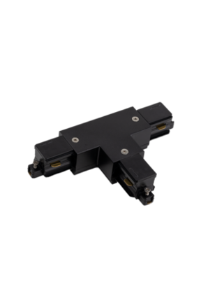 1-FASE rail T connector - links - zwart