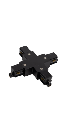 1-FASE rail X connector - zwart