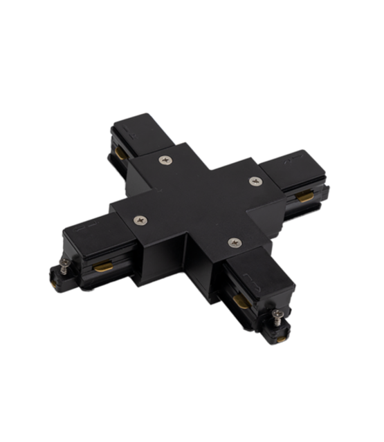 1-FASE rail X connector - zwart