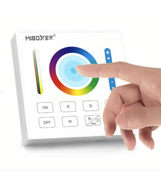 LED wanddimmer draadloos RGB/RGBW/RGBWW/RGBCCT - Wit B0 Miboxer