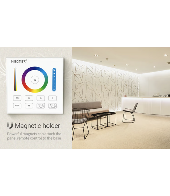 LED wanddimmer draadloos RGB/RGBW/RGBWW/RGBCCT - Wit B0 Miboxer