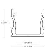 Zwart opbouw LED profiel met afdekking 17 mm x 15,2 mm - 06ZWART