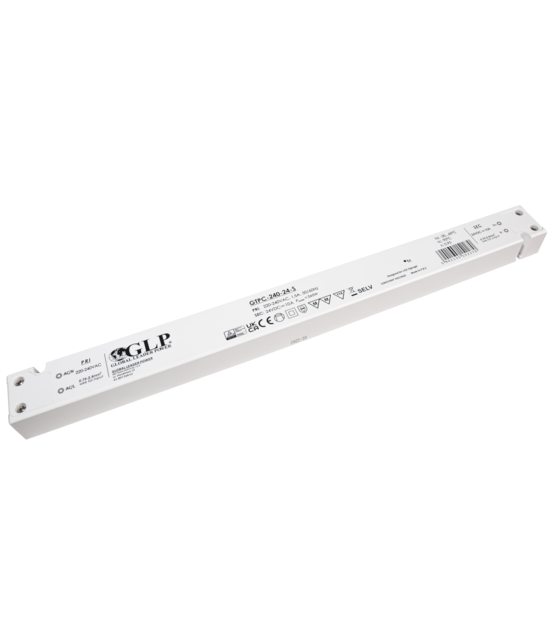 SLIM LED voeding 240 watt 24 volt 10 Ampère – IP20 – compact - GTPC-240-24-S