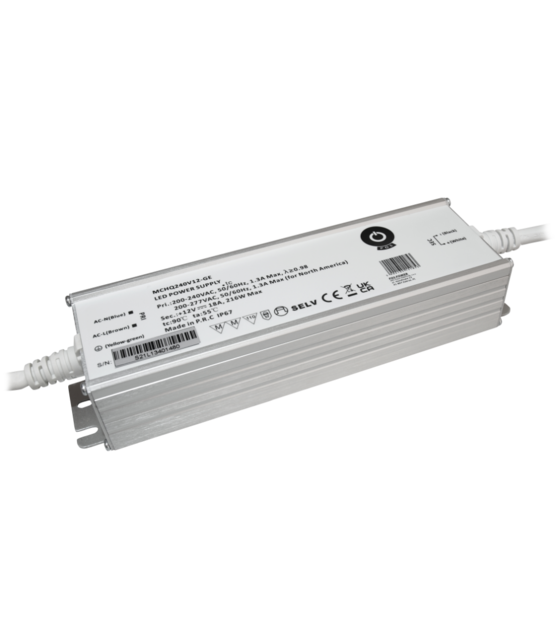 LED voeding 240 watt 24 volt 10 Ampère – IP67 waterdicht – MCHQ240V24-GE