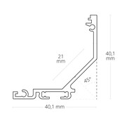 LED hoekprofiel inclusief klikafdekking 40,10 mm x 40,10 - C19ALU