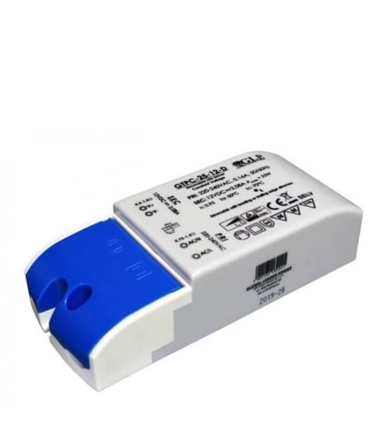 Dimbare LED voeding 12 volt 25 watt 2.08 ampere - IP20 - GTPC-25-12-D
