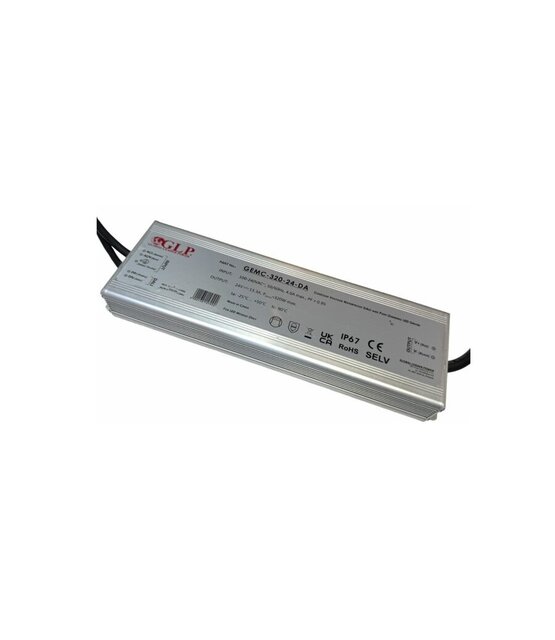DALI LED voeding 320 watt 24 volt 13,3 Ampère - IP67 - compact - GEMC-320-24-DA