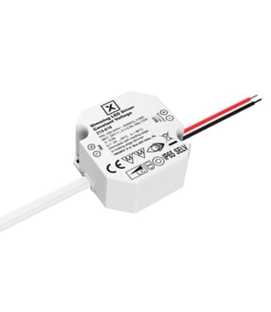 Wandcontactdoos Dimbare Mini LED voeding 12 watt 24 volt 0,08 Ampère - IP65 -Dimbare Mini LED voeding 12 watt 24 volt 0,08 Ampère - IP65