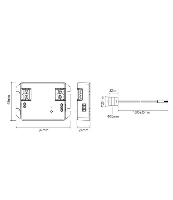 LED traptrede controller voor enkel kleur en dual white LED strip voor trappen - BS64