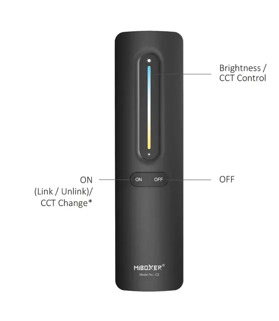 Design afstandsbediening voor CCT / Dual white LED strips - 1 zone - Miboxer C3
