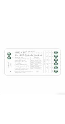 LED controller 5 in 1 - voor Single Color/Dual White/RGB/RGBW/RGBWW/RGBCCT LED strips 12-24v - SR5