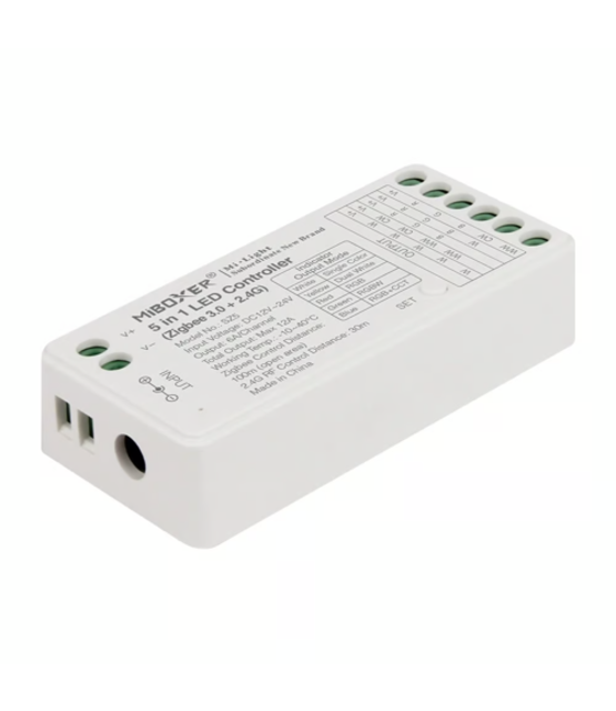 5 in 1 Zigbee + 2,4ghz / TUYA LED controller 5 in 1 - voor Single Color/Dual White/RGB/RGBW/RGBWW/RGBCCT LED strips 12-24v - SZ5