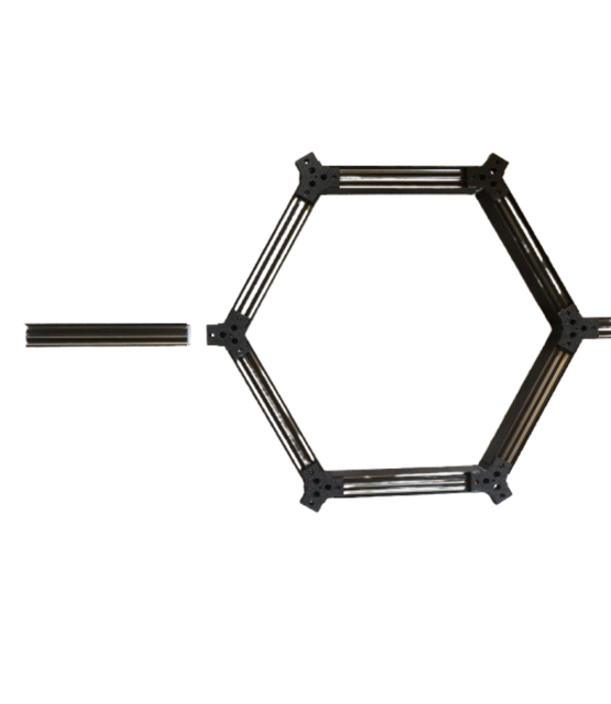 LED profiel honingraat Y verbinder XL306ZWART serie verbindingsstuk - inclusief schroeven