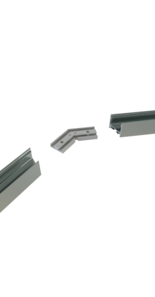 Connector 135° zwart voor LED profiel 318ZWART