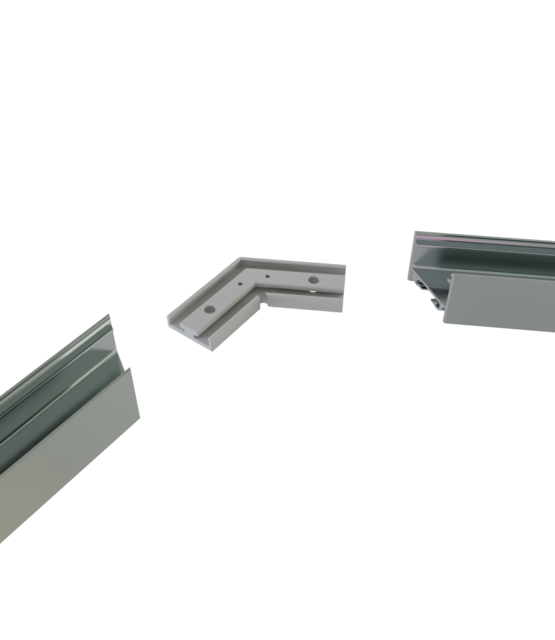 Connector 120° zwart voor LED profiel 318ZWART