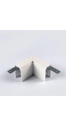 48V Deep L Profiel Connector Plat Links - Wit