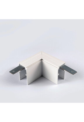 48V Deep L Profiel Connector Plat Links - Wit