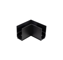 48V Deep L Profiel Connector Plat Links - Zwart