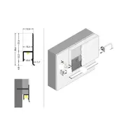 LED inbouw plintprofiel inclusief opaal klikafdekking 38.6 mm x 12,60 mm GIPS10ALU