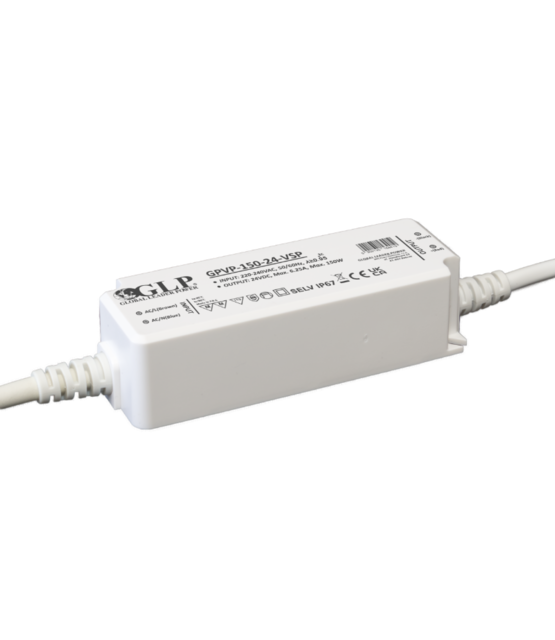 Compacte LED voeding 150 watt 24 volt 6,25 Ampère – IP67 waterdicht – GPVP 150-24-VSP
