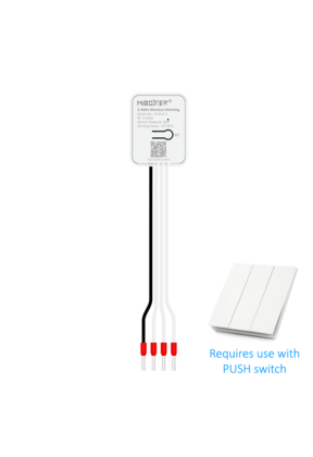 Draadloze 1 zone dimmer met Push Dimmer 2,4GHz  Single Color/Dual White/RGB/RGBW/RGBWW/RGBCCT - PUSH2