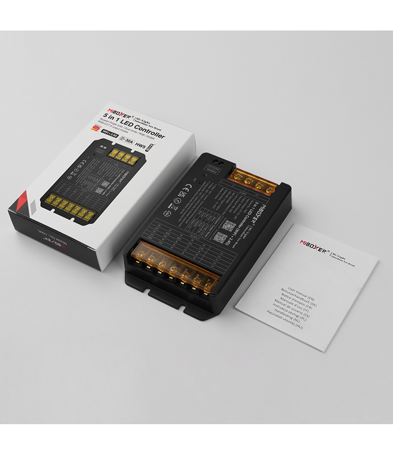 ZIGBEE, TUYA, MATTER Professionele 30 ampere LED controller 5 in 1 - Single Color/Dual White/RGB/RGBW/RGBWW/RGBCCT LED strips 12-24-48v - HZ5