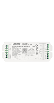 Professionele 20 ampere Zigbee 5-in-1 LED controller voor Single Color/Dual White/RGB/RGBW/RGBWW/RGBCCT LED strips 12-24-48v - PZ5