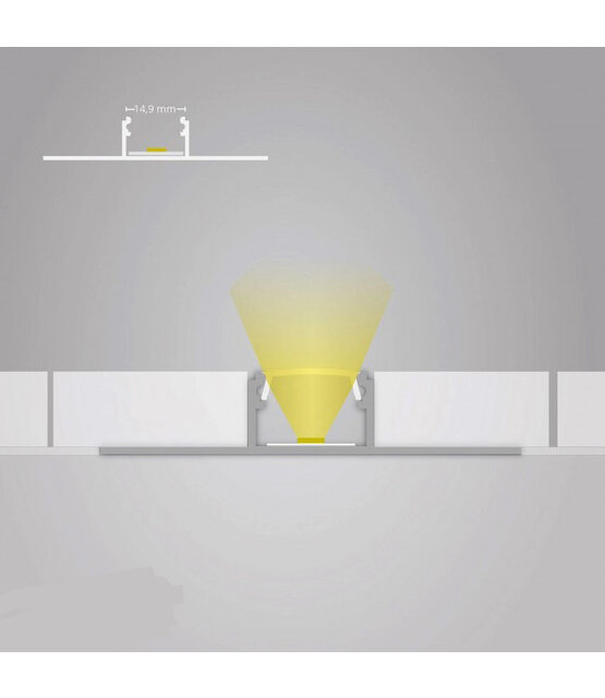LED stucprofiel 3 meter inclusief klikafdekking 57 mm x 11 mm - STUC200