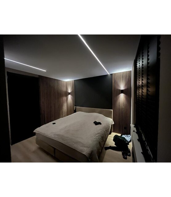 LED stucprofiel 2,5 meter inclusief klikafdekking 57 mm x 11 mm - STUC200