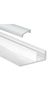 LED gipsplaat 300cm profiel inclusief opaal klikafdekking 47mm x 14,50mm - GIPS100