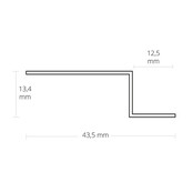 LED gipsplaat profiel voor koof 43,5mm x 13,44mm -