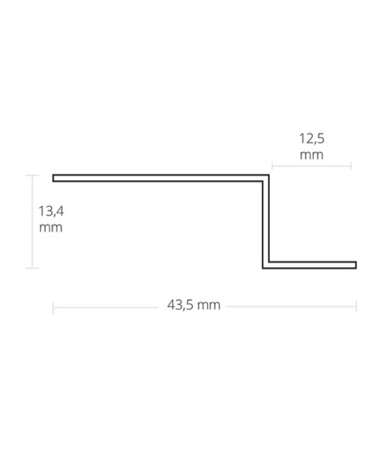 Zwart LED gipsplaat profiel voor koof 43,5mm x 13,44mm - GIPS160ZWART