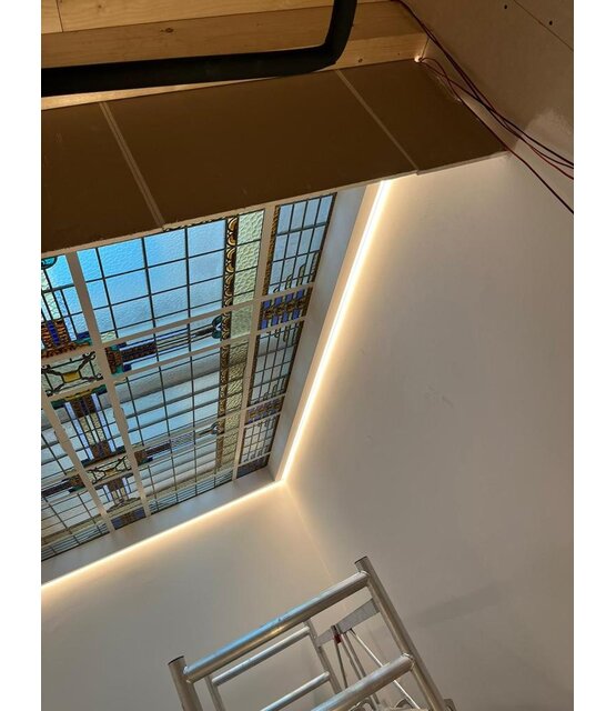 150cm LED tegel en stuc profiel inclusief afdekking 40mm x 10,8mm - STUC300